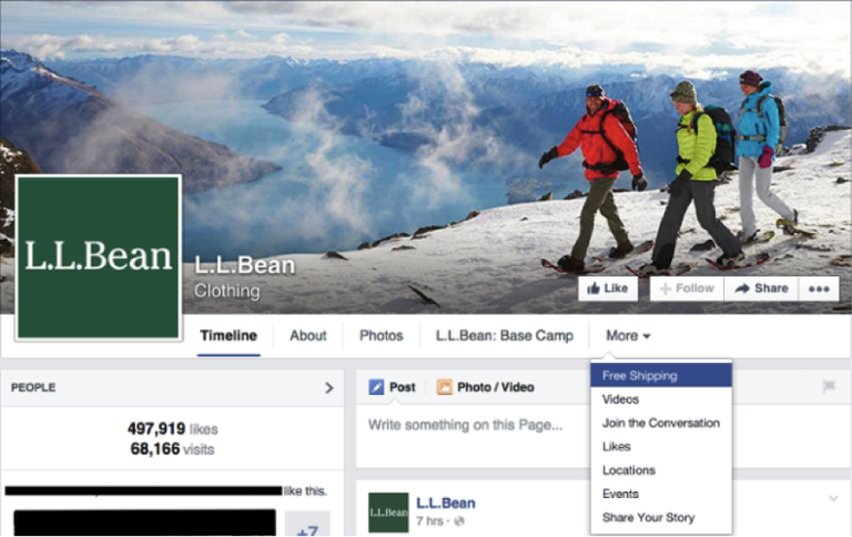 LL Bean Facebook Page